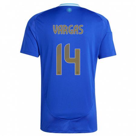 Kandiny Homme Maillot Argentine Agustina Vargas #14 Bleu Tenues Extérieur 24-26 T-Shirt