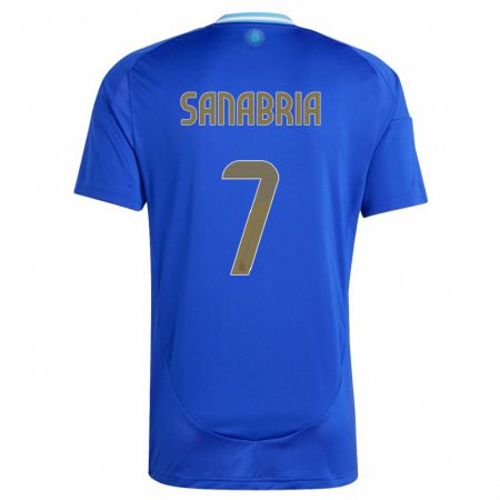 Kandiny Homme Maillot Argentine Mateo Sanabria #7 Bleu Tenues Extérieur 24-26 T-Shirt