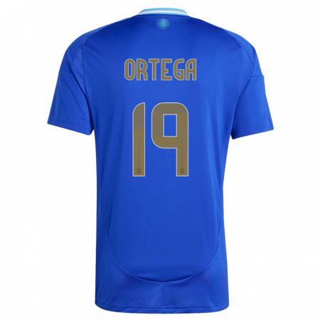 Kandiny Homme Maillot Argentine Francisco Ortega #19 Bleu Tenues Extérieur 24-26 T-Shirt