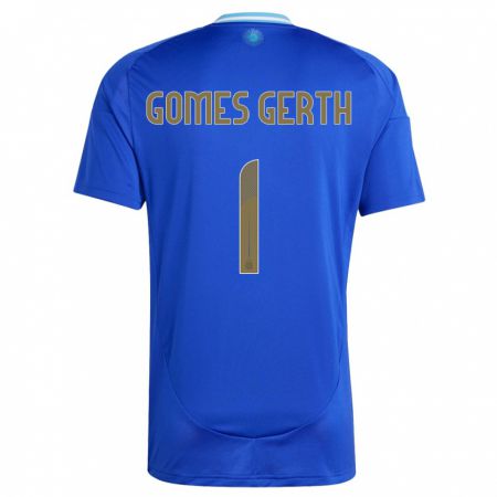 Kandiny Homme Maillot Argentine Federico Gomes Gerth #1 Bleu Tenues Extérieur 24-26 T-Shirt