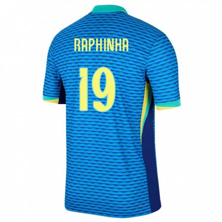 Kandiny Homme Maillot Brésil Raphinha #19 Bleu Tenues Extérieur 24-26 T-Shirt