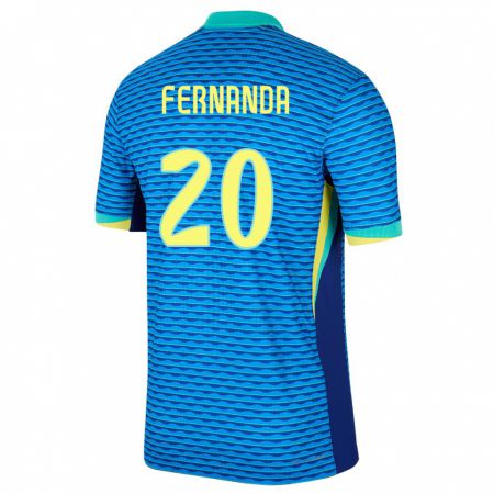 Kandiny Homme Maillot Brésil Fernanda Palermo #20 Bleu Tenues Extérieur 24-26 T-Shirt
