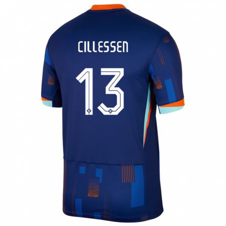 Kandiny Homme Maillot Pays-Bas Jasper Cillessen #13 Bleu Tenues Extérieur 24-26 T-Shirt