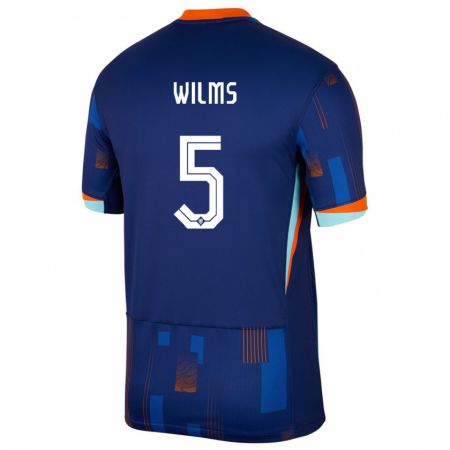 Kandiny Homme Maillot Pays-Bas Lynn Wilms #5 Bleu Tenues Extérieur 24-26 T-Shirt