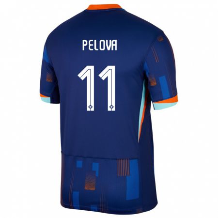 Kandiny Homme Maillot Pays-Bas Victoria Pelova #11 Bleu Tenues Extérieur 24-26 T-Shirt