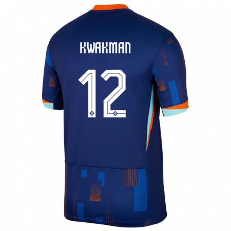 Kandiny Homme Maillot Pays-Bas Dave Kwakman #12 Bleu Tenues Extérieur 24-26 T-Shirt