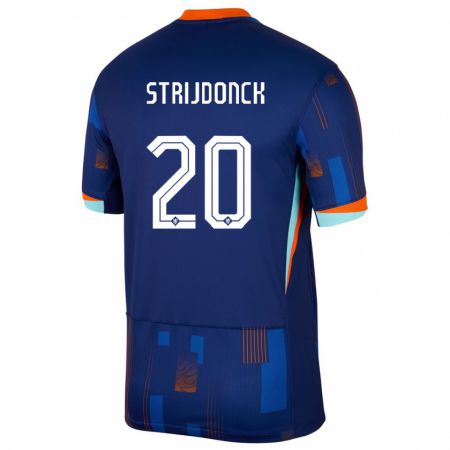 Kandiny Homme Maillot Pays-Bas Bayren Strijdonck #20 Bleu Tenues Extérieur 24-26 T-Shirt