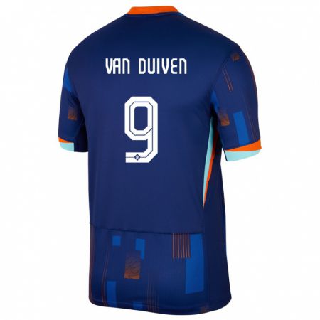 Kandiny Homme Maillot Pays-Bas Jason Van Duiven #9 Bleu Tenues Extérieur 24-26 T-Shirt