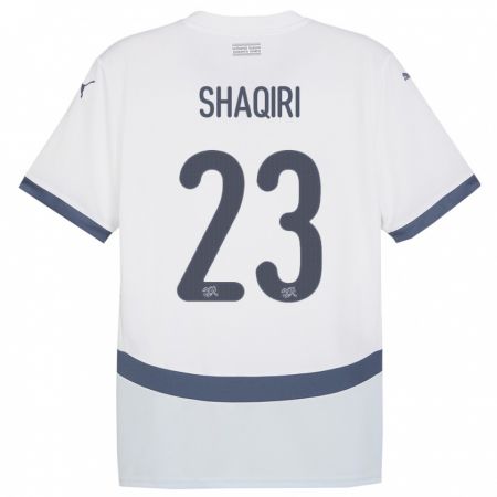 Kandiny Homme Maillot Suisse Xherdan Shaqiri #23 Blanc Tenues Extérieur 24-26 T-Shirt