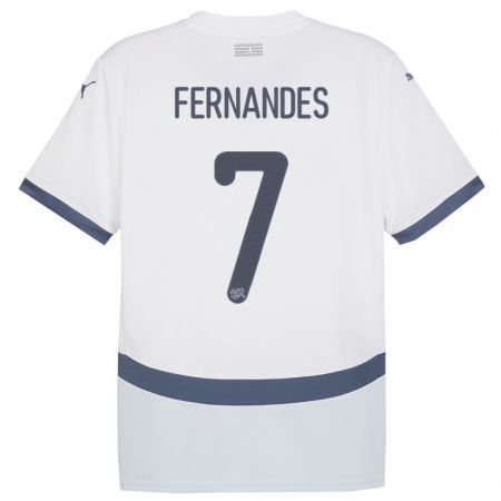 Kandiny Homme Maillot Suisse Ruben Fernandes #7 Blanc Tenues Extérieur 24-26 T-Shirt