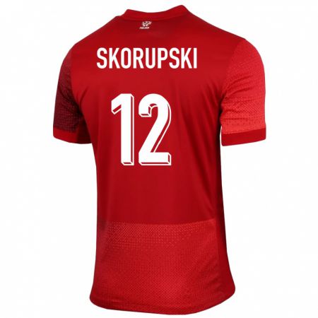 Kandiny Homme Maillot Pologne Lukasz Skorupski #12 Rouge Tenues Extérieur 24-26 T-Shirt