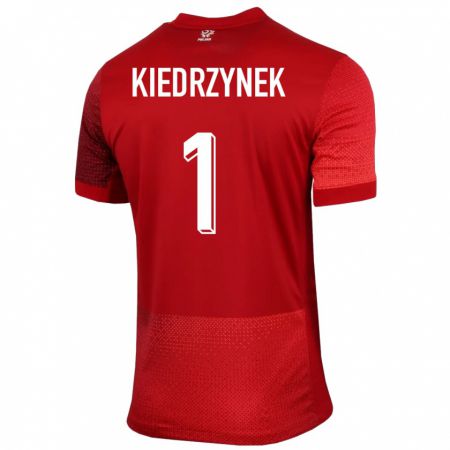 Kandiny Homme Maillot Pologne Katarzyna Kiedrzynek #1 Rouge Tenues Extérieur 24-26 T-Shirt