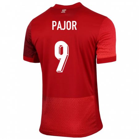 Kandiny Homme Maillot Pologne Ewa Pajor #9 Rouge Tenues Extérieur 24-26 T-Shirt