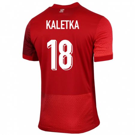 Kandiny Homme Maillot Pologne Nikol Kaletka #18 Rouge Tenues Extérieur 24-26 T-Shirt