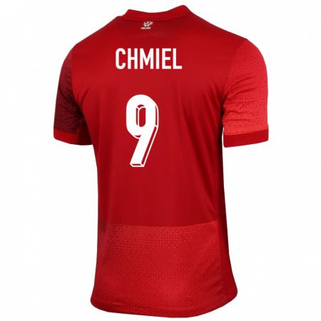 Kandiny Homme Maillot Pologne George Chmiel #9 Rouge Tenues Extérieur 24-26 T-Shirt