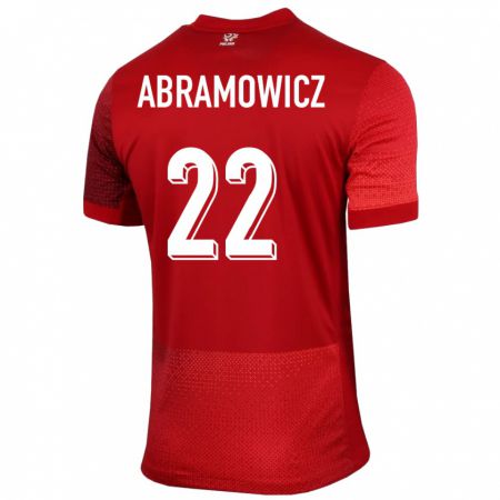 Kandiny Homme Maillot Pologne Slawomir Abramowicz #22 Rouge Tenues Extérieur 24-26 T-Shirt