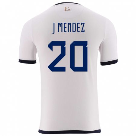 Kandiny Homme Maillot Équateur Jhegson Mendez #20 Blanc Tenues Extérieur 24-26 T-Shirt