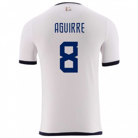 Kandiny Homme Maillot Équateur Marthina Aguirre #8 Blanc Tenues Extérieur 24-26 T-Shirt