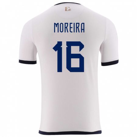 Kandiny Homme Maillot Équateur Ligia Moreira #16 Blanc Tenues Extérieur 24-26 T-Shirt