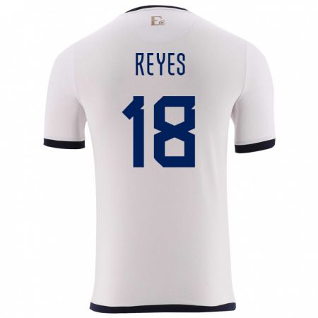 Kandiny Homme Maillot Équateur Ashley Reyes #18 Blanc Tenues Extérieur 24-26 T-Shirt
