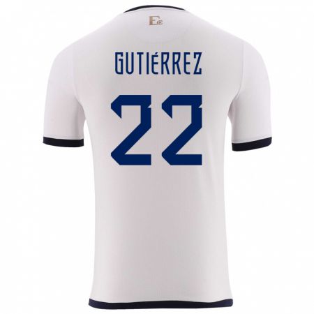 Kandiny Homme Maillot Équateur Melanie Gutierrez #22 Blanc Tenues Extérieur 24-26 T-Shirt