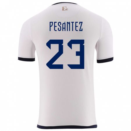 Kandiny Homme Maillot Équateur Danna Pesantez #23 Blanc Tenues Extérieur 24-26 T-Shirt