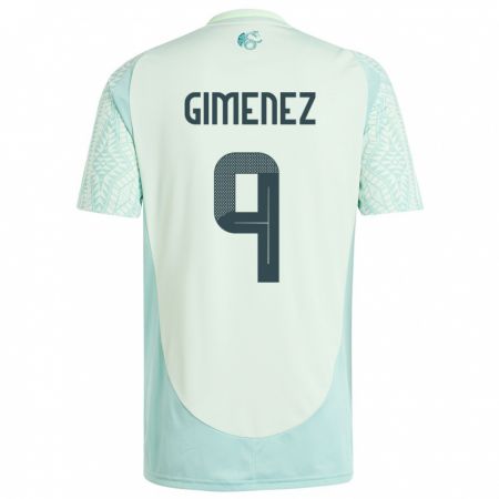 Kandiny Homme Maillot Mexique Santiago Gimenez #9 Lin Vert Tenues Extérieur 24-26 T-Shirt