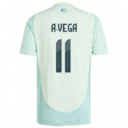 Kandiny Homme Maillot Mexique Alexis Vega #11 Lin Vert Tenues Extérieur 24-26 T-Shirt