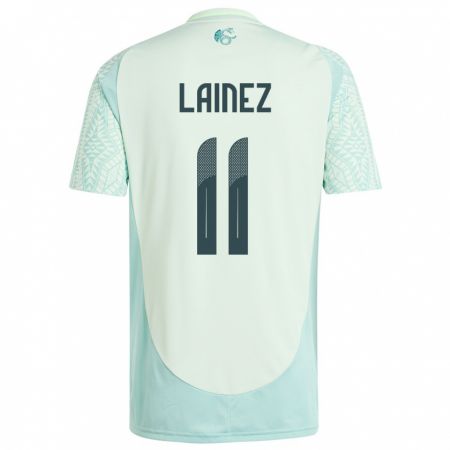 Kandiny Homme Maillot Mexique Diego Lainez #11 Lin Vert Tenues Extérieur 24-26 T-Shirt