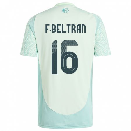 Kandiny Homme Maillot Mexique Fernando Beltran #16 Lin Vert Tenues Extérieur 24-26 T-Shirt