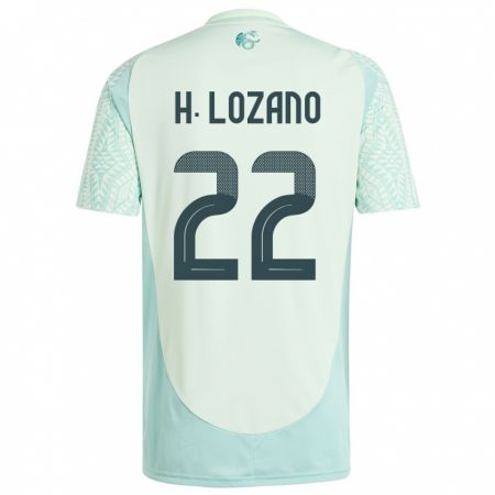 Kandiny Homme Maillot Mexique Hirving Lozano #22 Lin Vert Tenues Extérieur 24-26 T-Shirt