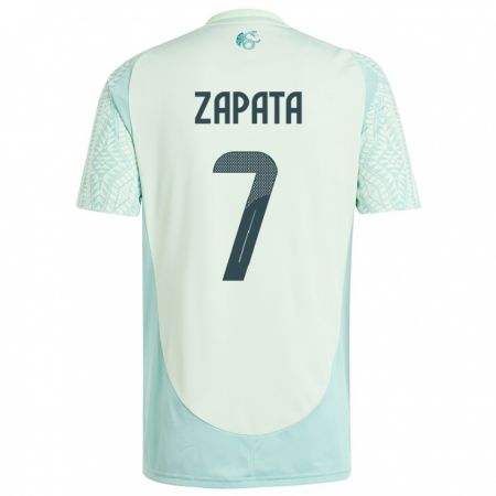 Kandiny Homme Maillot Mexique Angel Zapata #7 Lin Vert Tenues Extérieur 24-26 T-Shirt