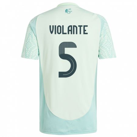 Kandiny Homme Maillot Mexique Isaias Violante #5 Lin Vert Tenues Extérieur 24-26 T-Shirt