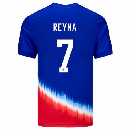 Kandiny Homme Maillot États-Unis Giovanni Reyna #7 Bleu Tenues Extérieur 24-26 T-Shirt