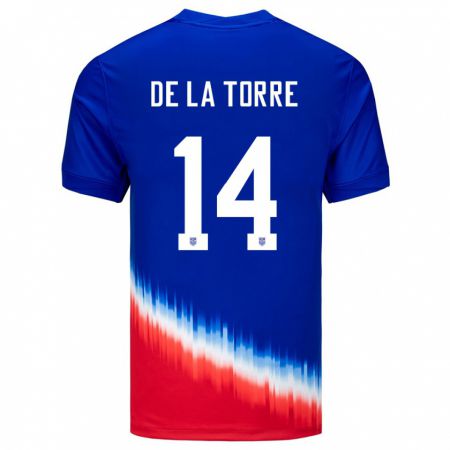 Kandiny Homme Maillot États-Unis Luca De La Torre #14 Bleu Tenues Extérieur 24-26 T-Shirt