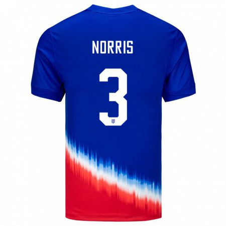 Kandiny Homme Maillot États-Unis Nolan Norris #3 Bleu Tenues Extérieur 24-26 T-Shirt