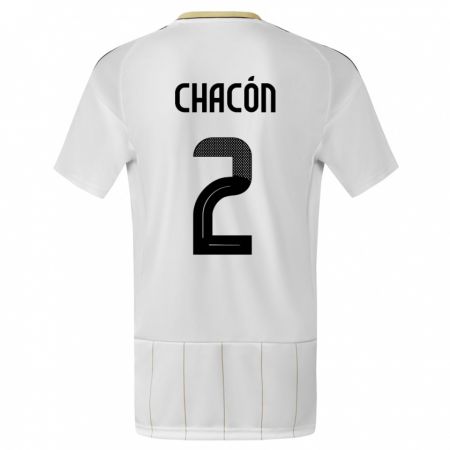 Kandiny Homme Maillot Costa Rica Daniel Chacon #2 Blanc Tenues Extérieur 24-26 T-Shirt