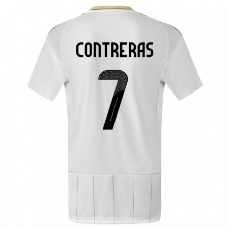 Kandiny Homme Maillot Costa Rica Anthony Contreras #7 Blanc Tenues Extérieur 24-26 T-Shirt