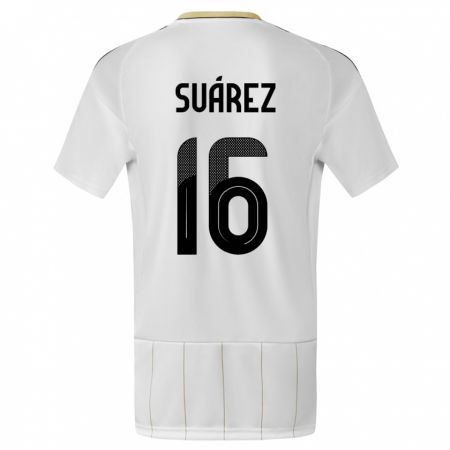 Kandiny Homme Maillot Costa Rica Aaron Suarez #16 Blanc Tenues Extérieur 24-26 T-Shirt