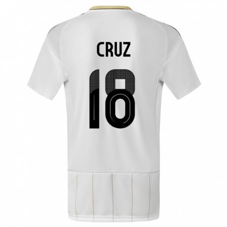 Kandiny Homme Maillot Costa Rica Aaron Cruz #18 Blanc Tenues Extérieur 24-26 T-Shirt