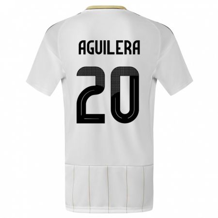 Kandiny Homme Maillot Costa Rica Brandon Aguilera #20 Blanc Tenues Extérieur 24-26 T-Shirt