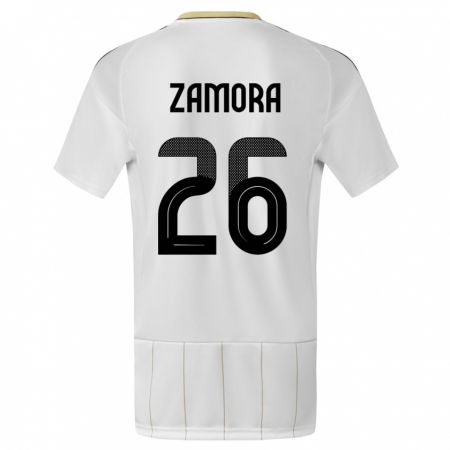 Kandiny Homme Maillot Costa Rica Alvaro Zamora #26 Blanc Tenues Extérieur 24-26 T-Shirt