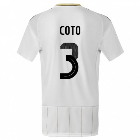 Kandiny Homme Maillot Costa Rica Maria Coto #3 Blanc Tenues Extérieur 24-26 T-Shirt
