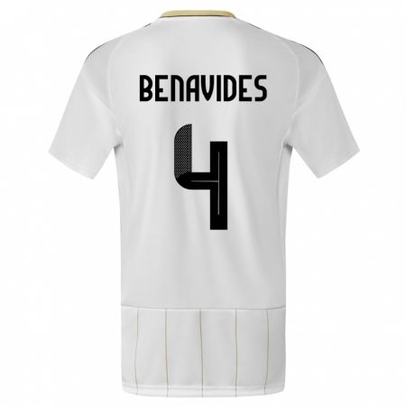 Kandiny Homme Maillot Costa Rica Mariana Benavides #4 Blanc Tenues Extérieur 24-26 T-Shirt
