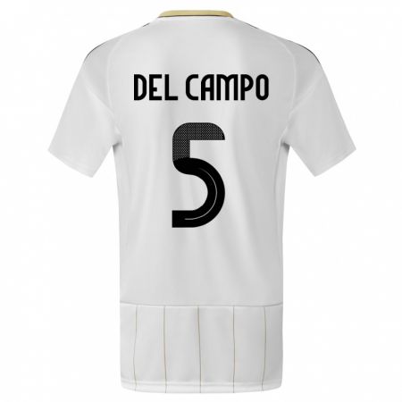 Kandiny Homme Maillot Costa Rica Valeria Del Campo #5 Blanc Tenues Extérieur 24-26 T-Shirt
