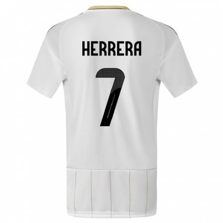 Kandiny Homme Maillot Costa Rica Melissa Herrera #7 Blanc Tenues Extérieur 24-26 T-Shirt