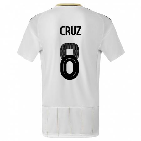 Kandiny Homme Maillot Costa Rica Daniela Cruz #8 Blanc Tenues Extérieur 24-26 T-Shirt