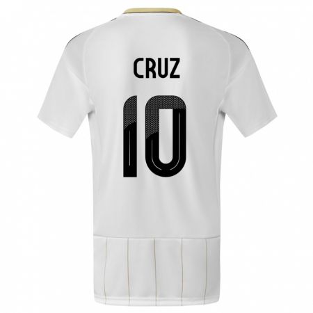 Kandiny Homme Maillot Costa Rica Shirley Cruz #10 Blanc Tenues Extérieur 24-26 T-Shirt