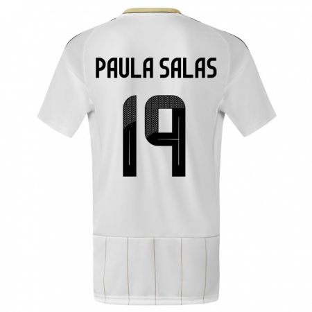 Kandiny Homme Maillot Costa Rica Maria Paula Salas #19 Blanc Tenues Extérieur 24-26 T-Shirt