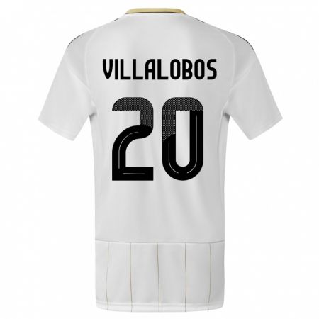 Kandiny Homme Maillot Costa Rica Fabiola Villalobos #20 Blanc Tenues Extérieur 24-26 T-Shirt